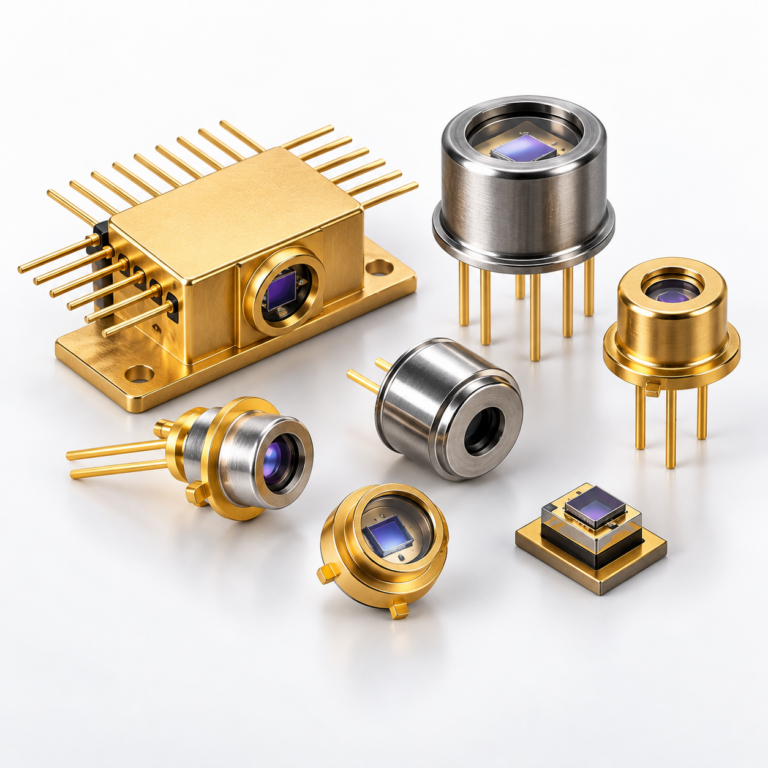 Laser diodes in gold and nickel TO-can, butterfly and chip-on-submount packages